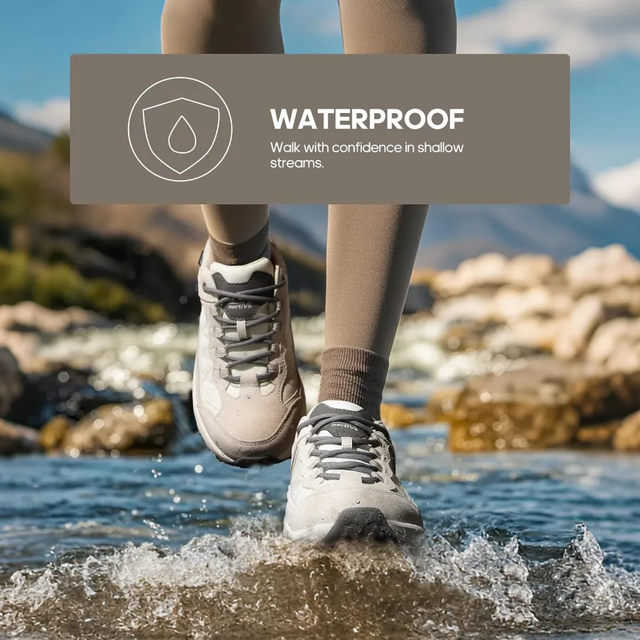 Women's Waterproof Leather Hiking Shoes — impact-resistant