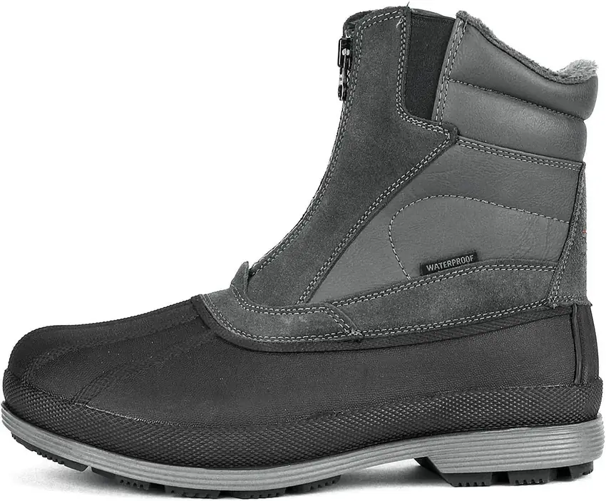 Men's Zip-Entry Winter Snow Boots — waterproof material