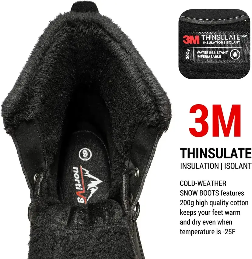 Men's 200g Insulated Snow Boots — warming system