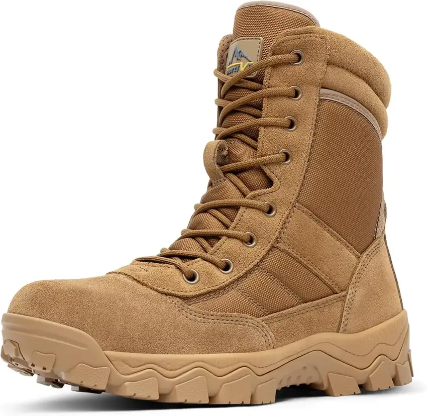 Men's Tactical Military Work Boots Side Zipper