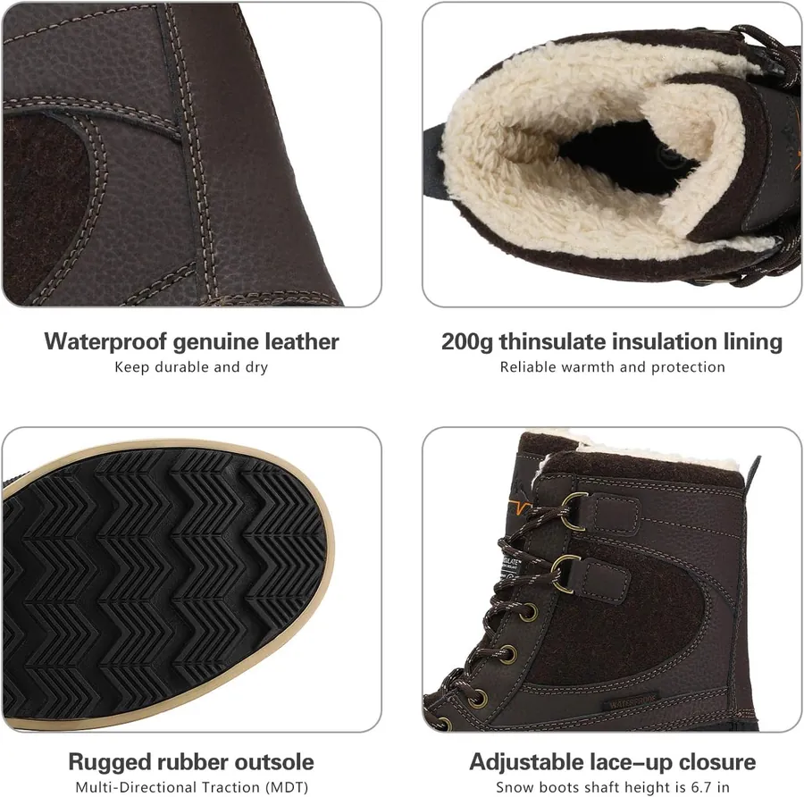 Men's AVENUE-W Waterproof Snow Boots — waterproof material