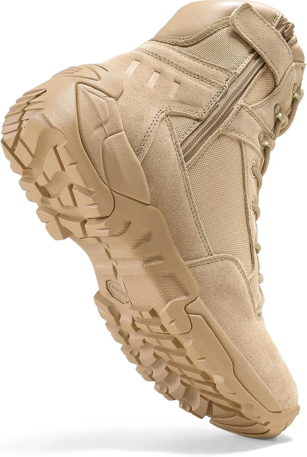 Men's Side Zipper Military Tactical Work Boots — durable & breathable