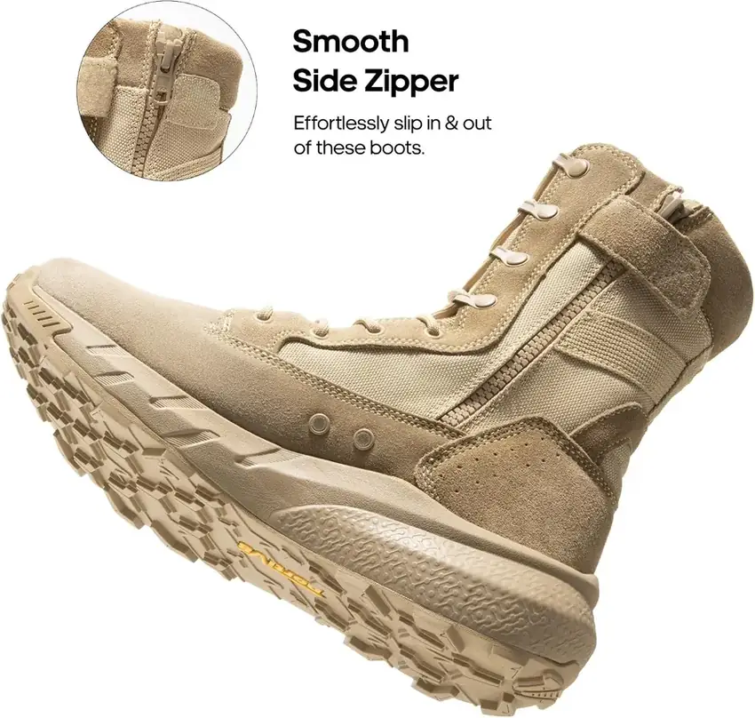 Men's Breathable Side-Zip Tactical Boots — easy on & off