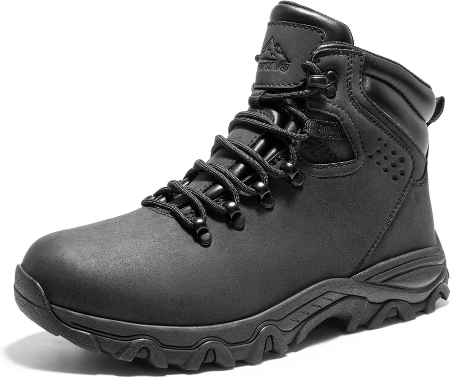 Men's Vegan Leather Insulated Snow Boots