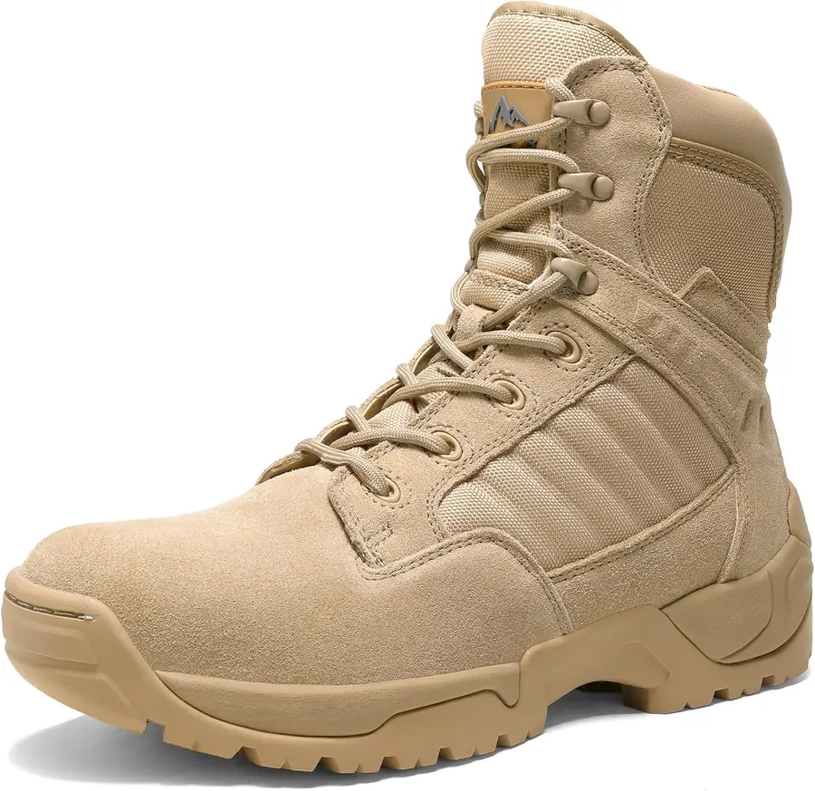 Men's Side Zipper Military Tactical Work Boots