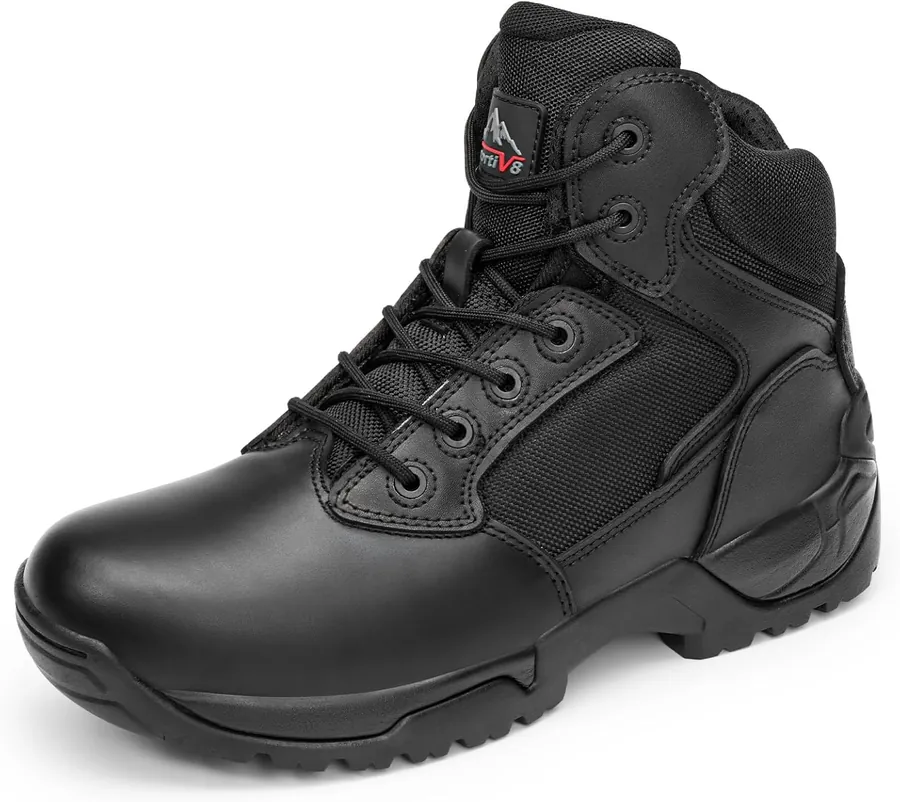 Men's Military Tactical Work Boots Side Zip