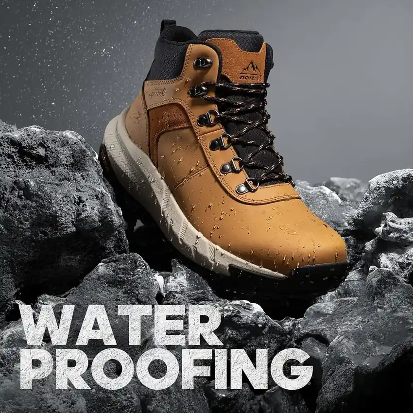 Men's Waterproof Leather Hiking Boots — multilayered waterproof