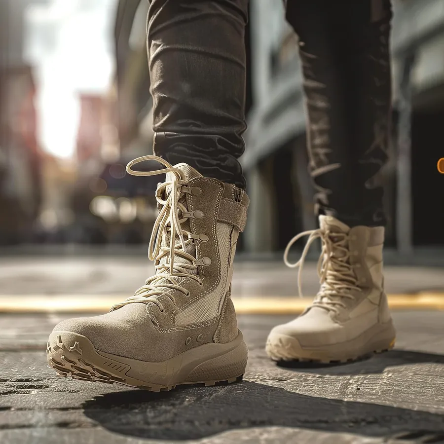 Men's Breathable Side-Zip Tactical Boots — lightweight & cushioned