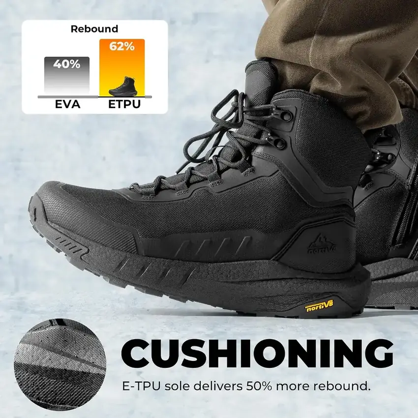 Men's Lightweight Side-Zip Tactical Boots — inside zipper
