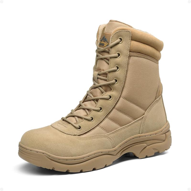 NORTIV 8 Men’s Military Tactical Work Boots Side Zipper Leather ...